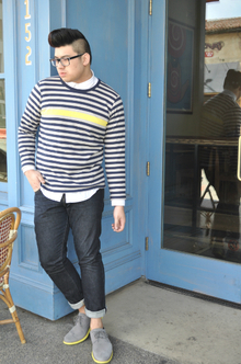 Fraction, menswear, fashion, denim, laid back, gap, selvage, cole hann, lunar grand, skechers, stripes