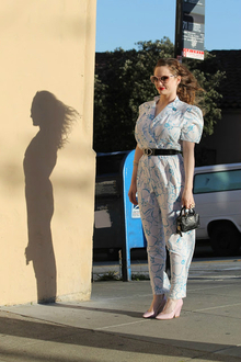 Jump Into Spring!, Jumper, vintage, Stella McCartney, round sunglasses, pink pumps, Pour La Victoire, YSL, patent leather belt, Prada, crossbody bag