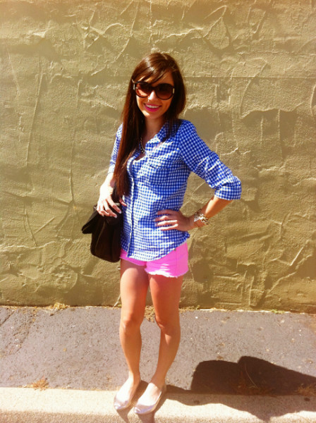 Gingham+Neon Pink, casual, brights, neon, gingham,