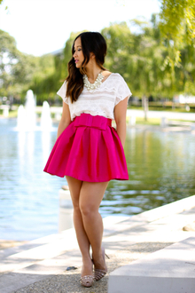 The Pinkest Pink, bow, pink, pleats, skirts