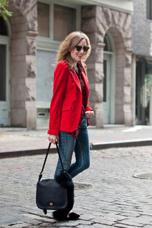 soho afternoon, red, casual