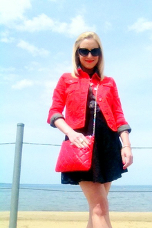 Casual Chic Saturday, kate spade, spring, red, denim, lace