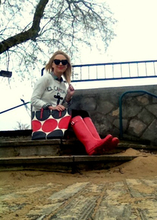 Chilly Friday, polka dots, nautical, red, kate spade, lilly pulitzer, black and white