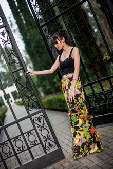 Secret Garden, studded bustier silk pants bangle