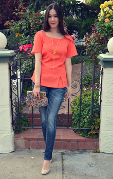 Orange sherbet, orange, coral, jeans, wtfab