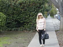 Neutral Stripes, blogger style, Casual wear, mother, Neutral Stripes, outfit post, She Bible, ShopBop, Splendid, Vegan Leather pants, Weekend wear