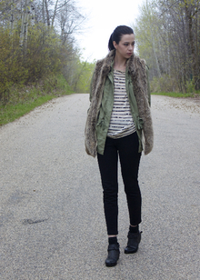 Breton and Black, faux fur, military, breton