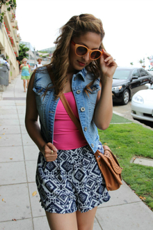 Summer Days, summer, shorts, denim, retro, pattern