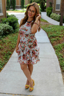 Drop Wait Dress, drop waist dress, florals, summer, ootd