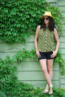 Z is for Zebra, sleeveless, zebra, panama hat, summer