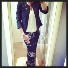 Tie Dye, Tie dye, maxi skirt, quilted jacket, faux leather, Zara, New Look, Banana Republic, studded sandals, summer