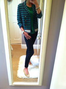 Blue & Green Should Never Be Seen!, Blazer, stripes, Banana Republic