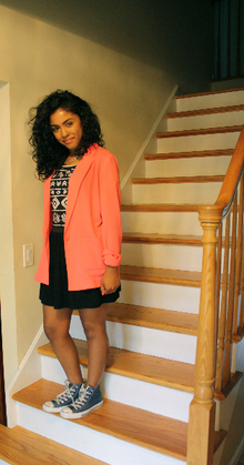 Bold Blazer, blazer, converse, bold, forever21, outfit, fashion, tribal