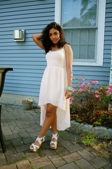 Peach Persuasion, peach, highlow, forever21, outfit, fashion, wedges, dress