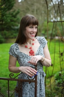 A Snake In The Garden Of Eden, wrap dress, snakeskin print, statement necklace