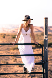 Desert Ranch, travel, style, road trip, maxi, black fedora, desert style, boho