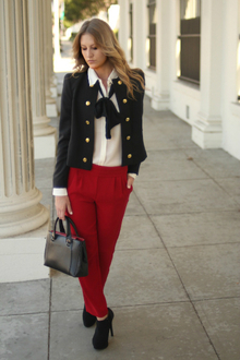 Spanish Influence, spanish, mango, red, tie, button up, chic, classic