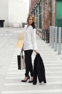 Black and White Chic, black and white, blogger, fashion, style, moto jeans, hudson, chic, classic, los angeles, street style