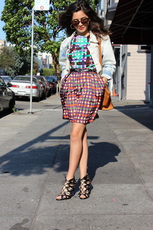 MAD FOR PLAID, plaid, colors, colorful, jean, jean jacket, denim, target, prabal gurung, celine, trapeze