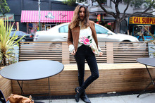 Roses and Fringe, roses, suede, fringe, jacket, black, leather, 
