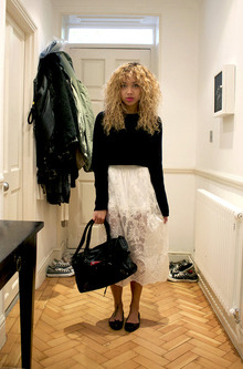 The Lace Skirt, topshop, pinsandneedles, balletflats