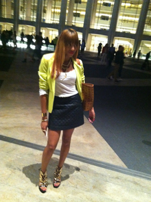 NYFW Chronicles Part 1, topshop, giuseppes, leather, skirt, blazer, nyfw, mbfw, lincoln center