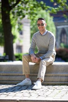 Smart Casual, ray-ban, topman, lightgreysweater, levi's, j.crew, chinos, commonprojects, whitesneakers, clubmaster