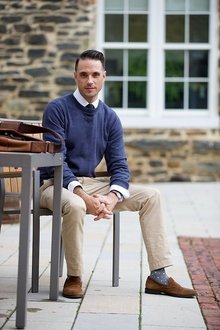Blue Sweatshirt, jcrew, bluesweatshirt, bananarepublic, jcrew, chinos, italianwooltie, timex, coach, bleeckerlegacyleather, tobootnewyork, jamisonloafer