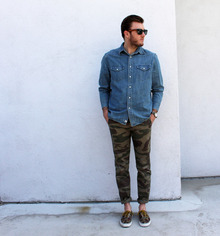 Camo For Days, camo, men's fashion, menswear, men's style, denim, chambray