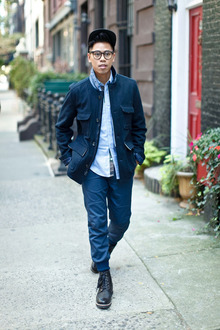 BOOT CAMP, military, blue, lucky brand, dr. scholls, boots, jacket, parka, layered, cuff, knit cuff, pant, wingtip, aviator pant