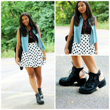 Genesis , Grunge, School Girl, Cutout Boots, Polka Dot, H&M, American Apparel, Denim Shirt, Take a Lovely Look