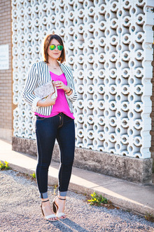 Haute Pink, striped blazer