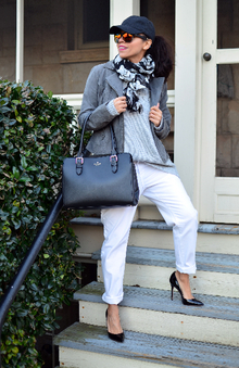 Staying Neutral , layered, winter, chic, boyfriend, neutral colors, white pants, hat, cap, 