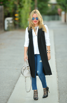 Long Vest. Big Necklace.