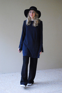 Easy going, hat, navy, oversized, 