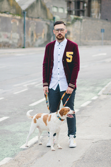 Evening Walk, street style, vintage, dog, menstyle