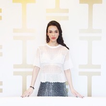 Modern Fem, monochrome, white top, sheer top, lace,