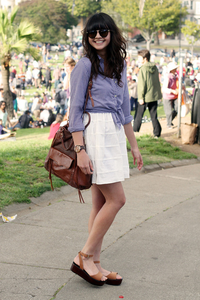 Gingham + Platforms, gingham shirt, platforms, summer