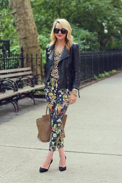 Wild Side, leopard, floral, leather jacket, moto jacket