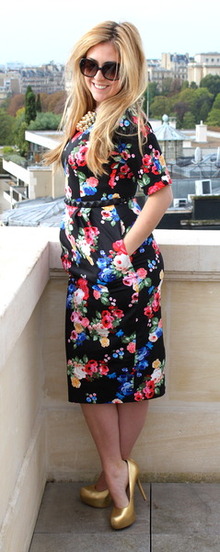 Throwback Floral Pencil Dress, asos, floral, spike, gold, pumps